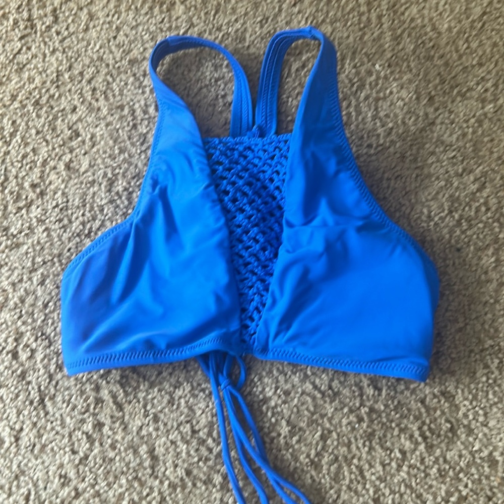 blue bathing suit top
